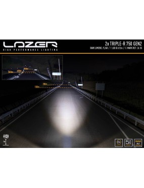 Zestaw dwóch lamp LAZER TRIPLE-R 750 (Gen2) z systemem montażu w fabrycznym grillu - Mercedes Sprinter (2018 -) 