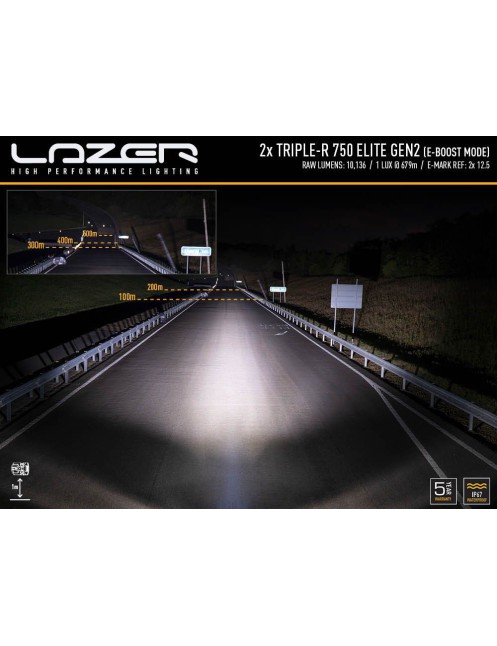 Zestaw dwóch lamp LAZER TRIPLE-R 750 Elite (Gen2) z systemem montażu w fabrycznym grillu - Mercedes-Benz Vito (2014 - 2020)