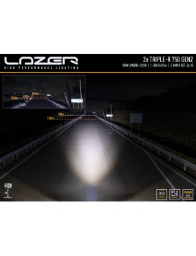 Zestaw dwóch lamp LAZER TRIPLE-R 750 (Gen2) z systemem montażu w fabrycznym grillu - Toyota Hilux (2021 -)