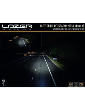 Zestaw dwóch lamp LAZER Linear 6 z systemem montażu w fabrycznym grillu - Toyota Hilux (2021 -)