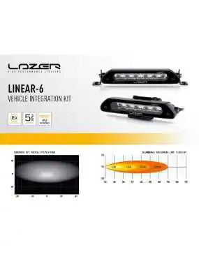 Set of two LAZER Linear 6 lamps with factory grille mounting system - Toyota Hilux (2021 -)