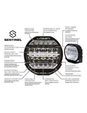 LAZER Sentinel 9" Black - round LED lamp