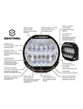 LAZER Sentinel 9" Chrome - round LED lamp