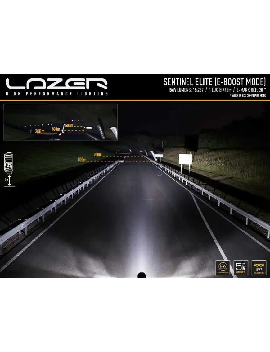 LAZER Sentinel 9" Elite Black - round LED lamp