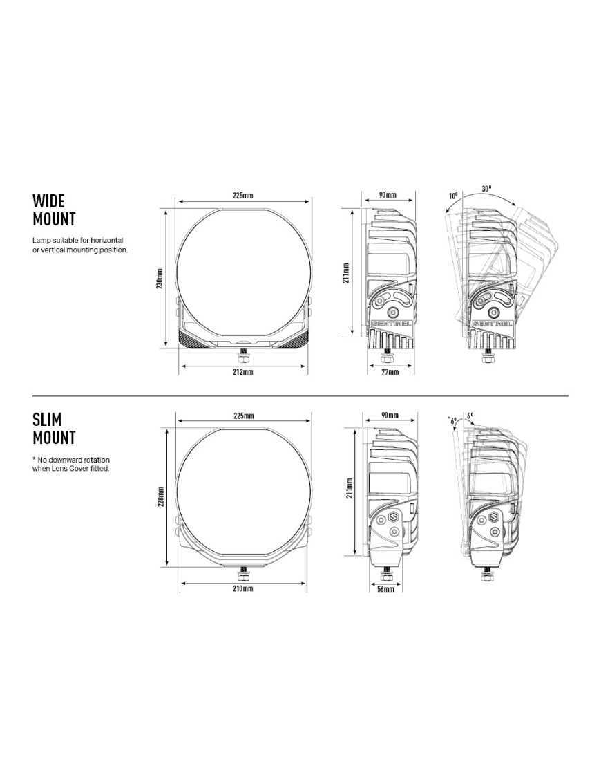 LAZER Sentinel 9" Elite Black - round LED lamp