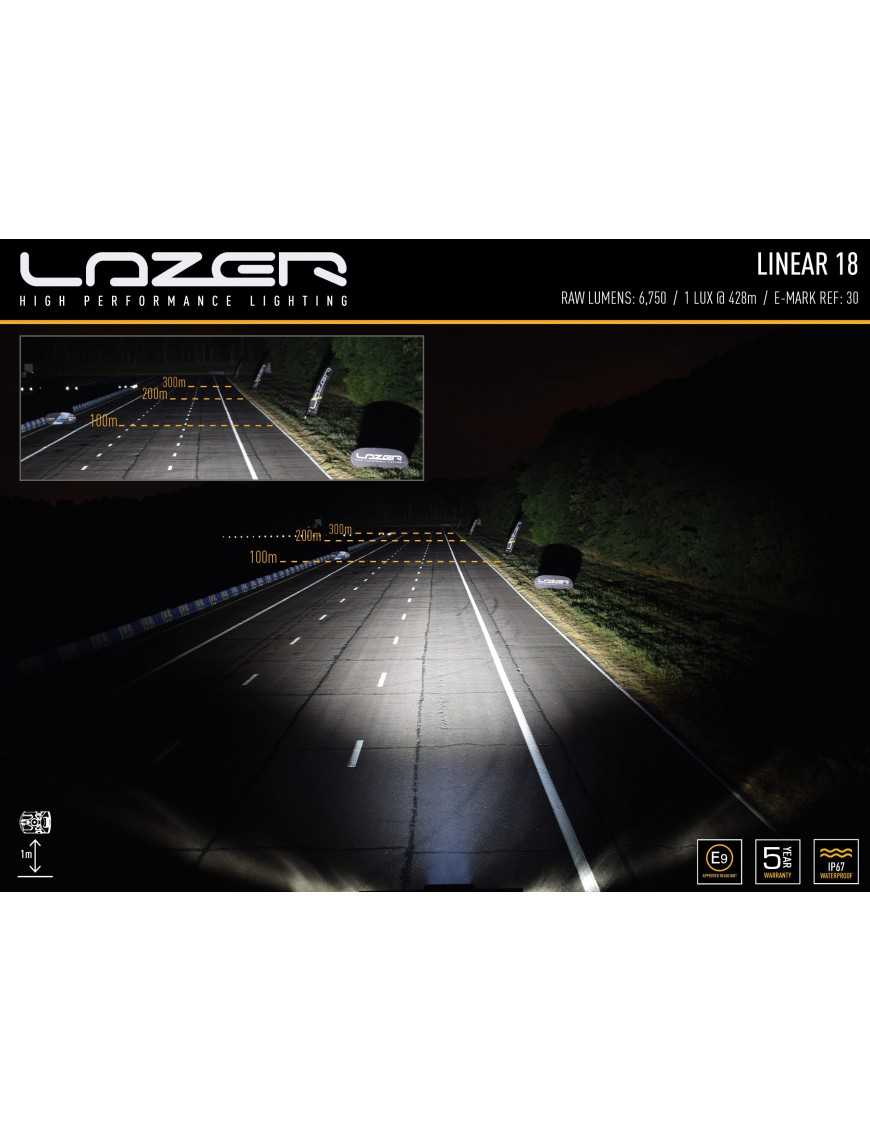 Zestaw lampy LAZER Linear 18 - z systemem montażu w fabrycznym grillu - Toyota RAV4 Plug-In (2020 -)