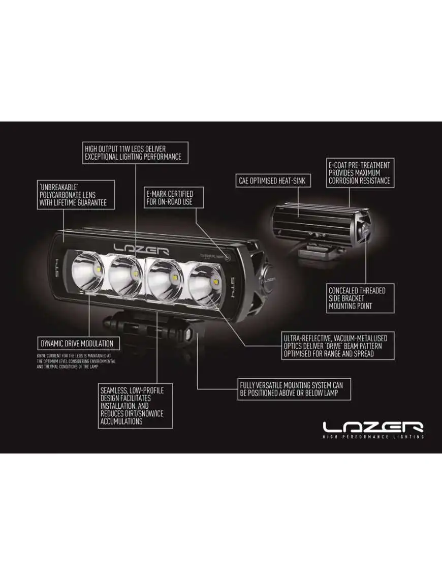 Set of two LAZER ST4 EVO lamps with factory grille mounting system - Mercedes-Benz Vito (2020 -)