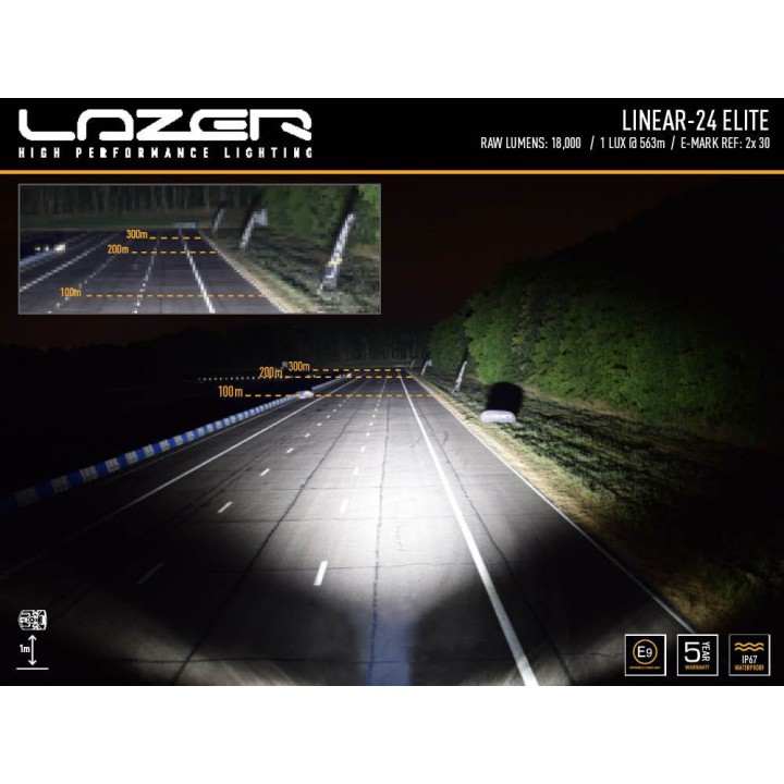 LAZER Linear 24 Elite z systemem montażu w fabrycznym grillu - Ford Ranger Raptor (2019 - 2022) - ujęcie 5