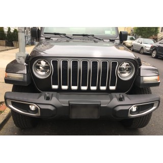 WRANGLER JL 2018+ WKŁADKI GRILLA SREBRNE