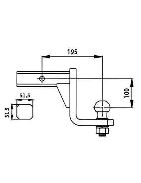 Reduced USA tow bar adapter with socket