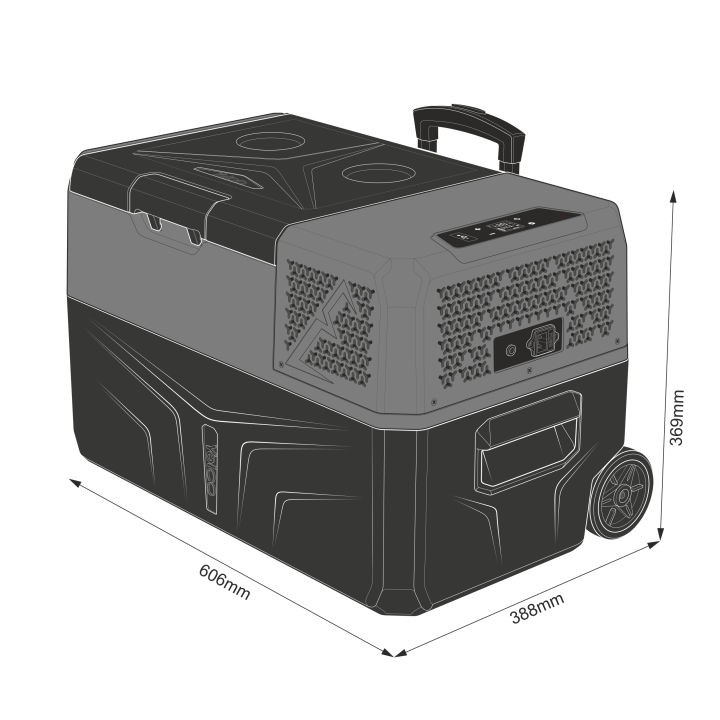 Przenośna lodówka kompresorowa Yolco BCX30 28l CARBON 606x369x388mm
