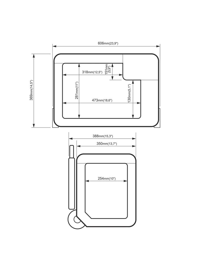 Przenośna lodówka kompresorowa Yolco BCX30 GREY 28L 606x369x388mm