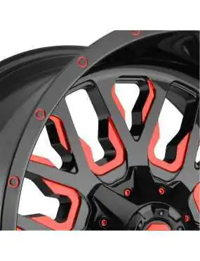 Felga aluminiowa D612 Stroke Gloss Black/Red Tinted Clear Fuel