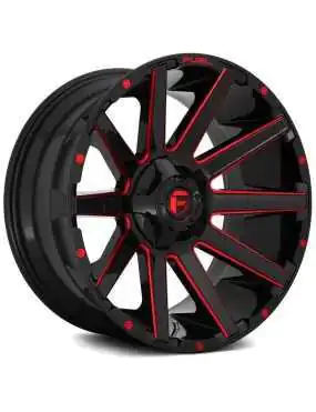 Felga aluminiowa D643 Contra Gloss Black/Candy Red Fuel