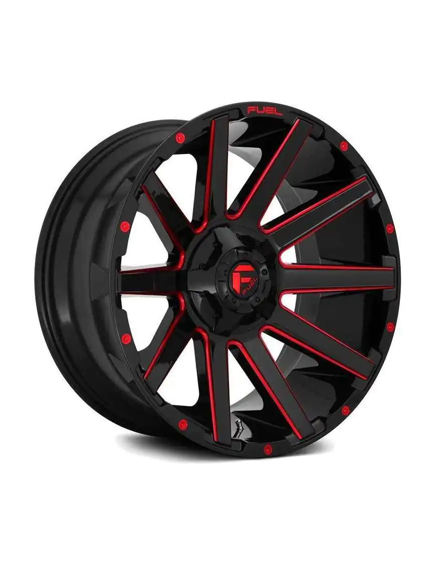 Felga aluminiowa D643 Contra Gloss Black/Candy Red Fuel