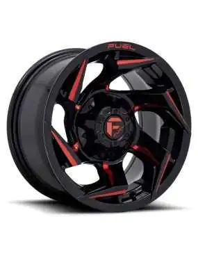 Felga aluminiowa D755 Reacion Gloss Black Milled/Red Tint Fuel