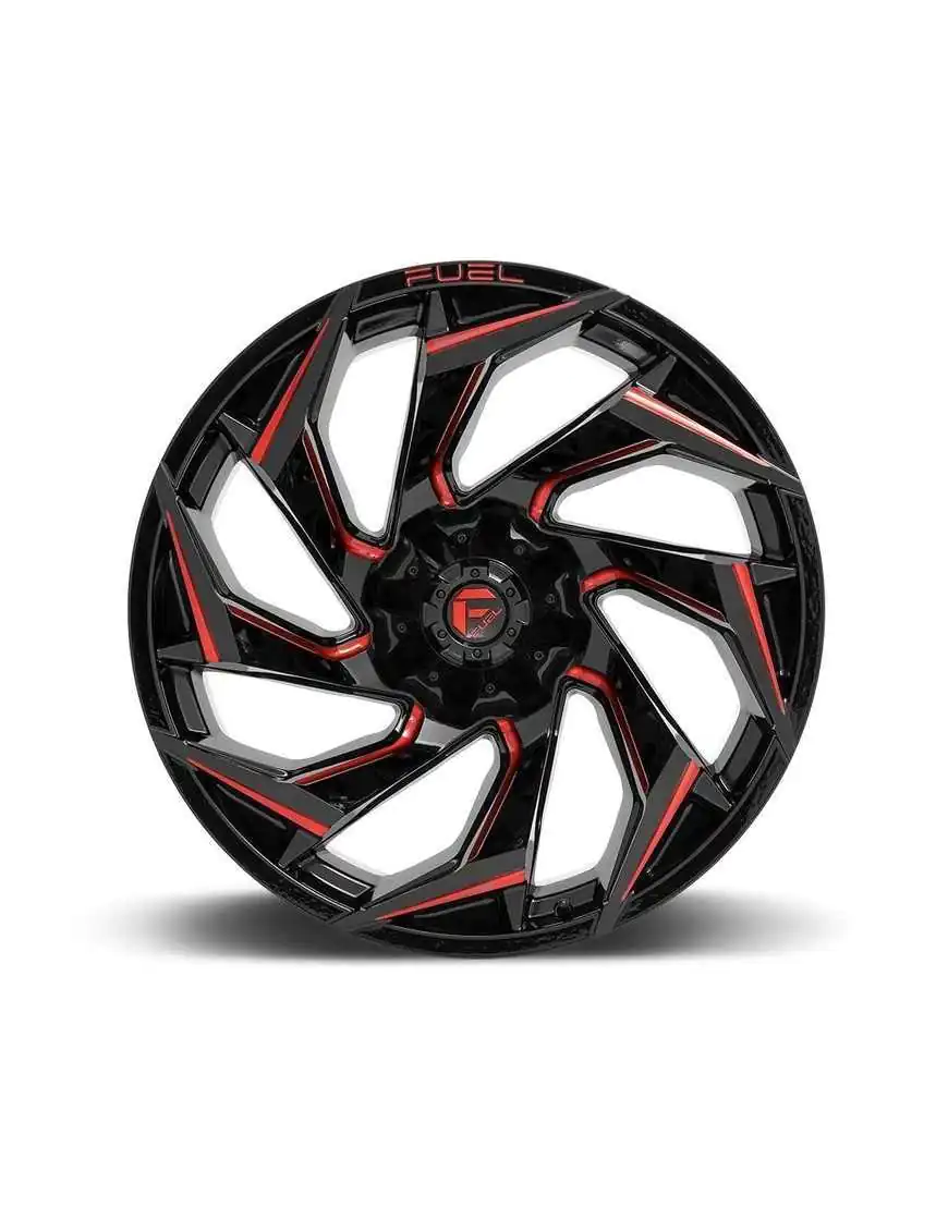 Felga aluminiowa D755 Reacion Gloss Black Milled/Red Tint Fuel