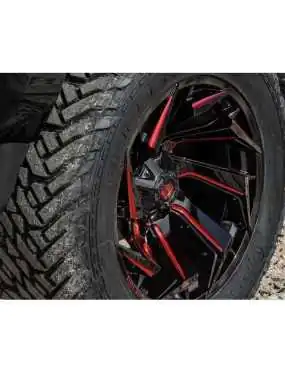 Felga aluminiowa D755 Reacion Gloss Black Milled/Red Tint Fuel