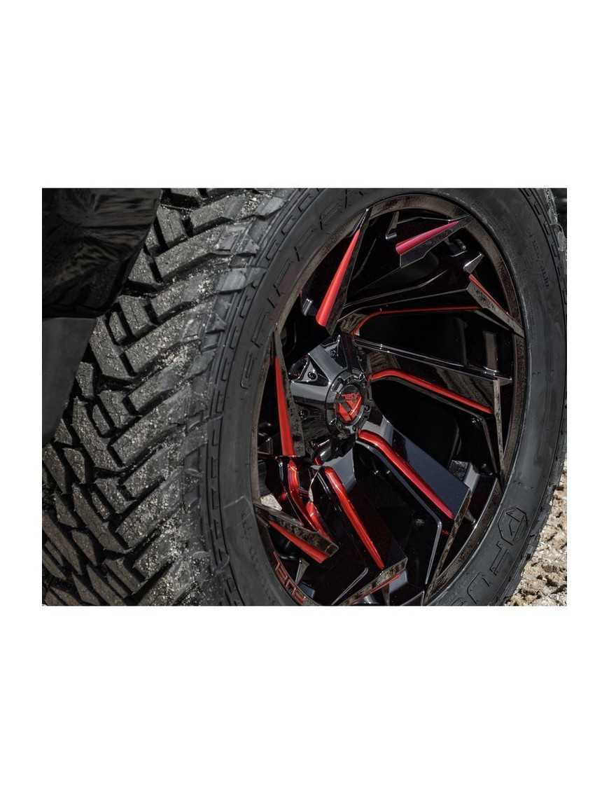 Felga aluminiowa D755 Reacion Gloss Black Milled/Red Tint Fuel