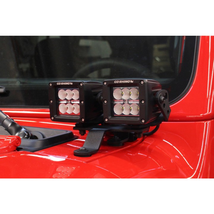 Mocowania lamp LED 3x3" pod szybą Dual Cube Go Rhino